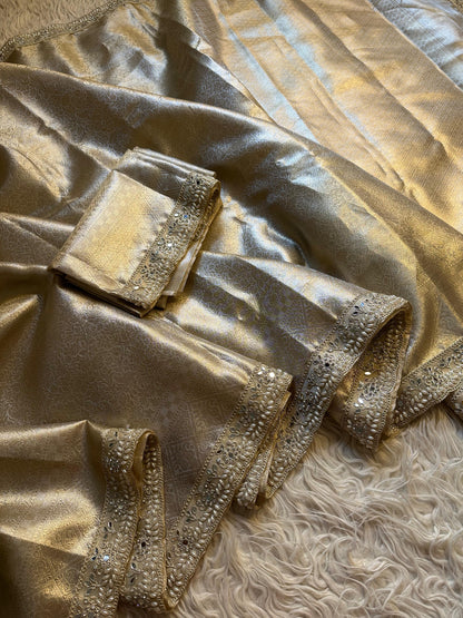 Tissue Kanjeevaram saree Zari silk saree blouse