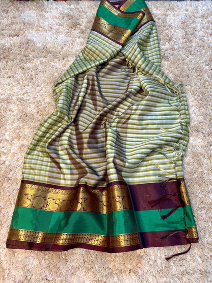 Gadwal silk saree check saree handloom sari blouse Bengali sarees