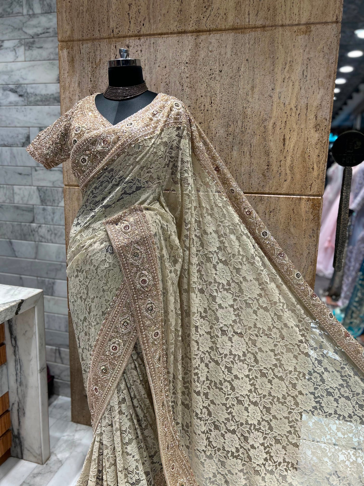 Lace saree wedding sari women sarees with readymade blouse