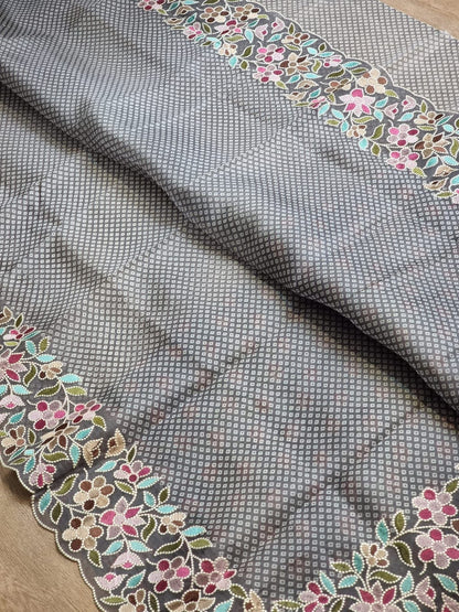 Bandhej printed organza silk sarees