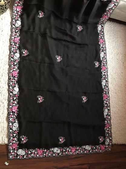 Black Hot Sarees Women Sari Wedding Sari Partywear Sari
