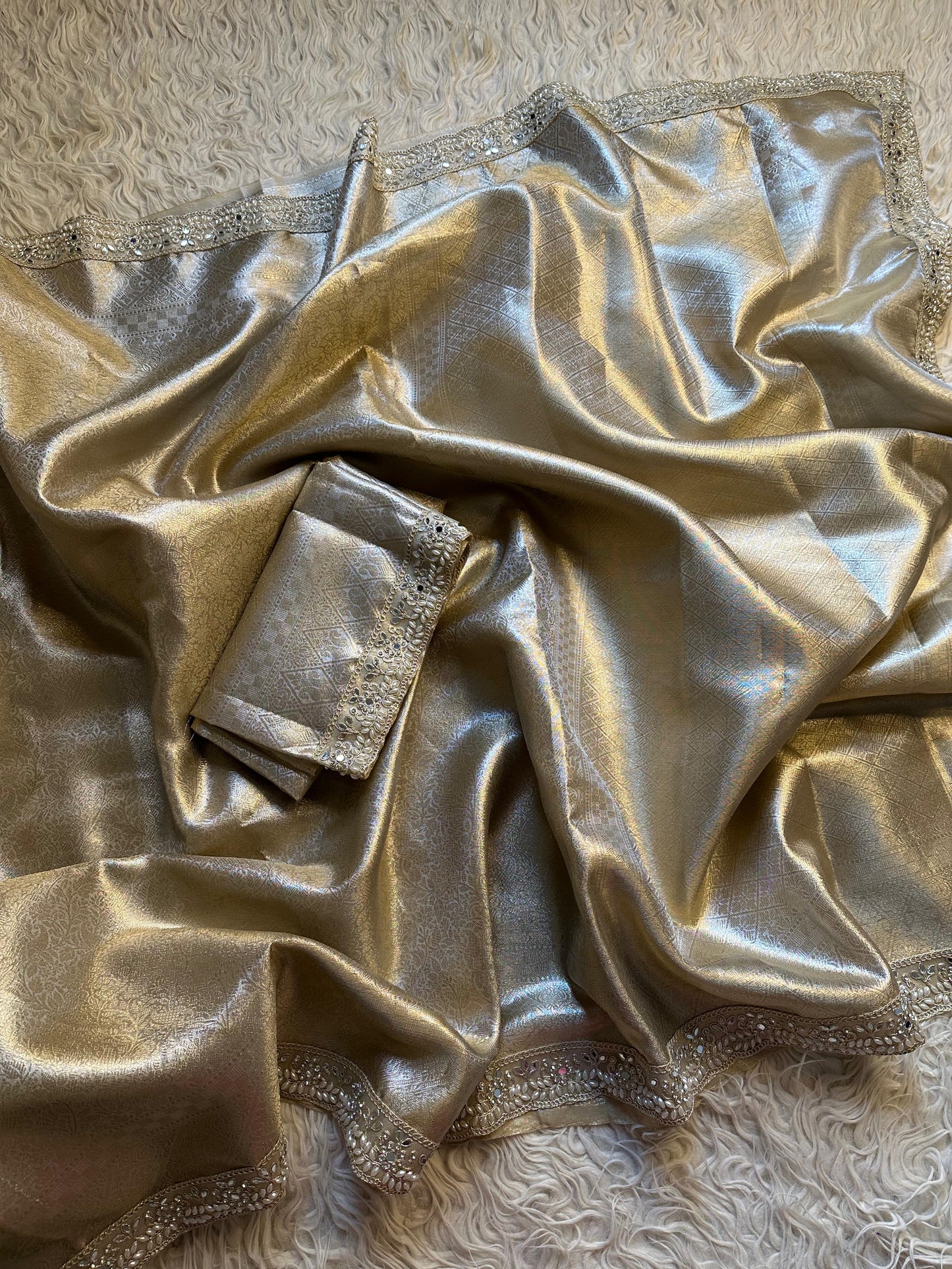 Tissue Kanjeevaram saree Zari silk saree blouse