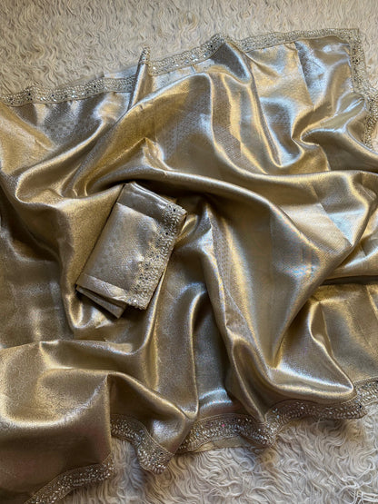 Tissue Kanjeevaram saree Zari silk saree blouse