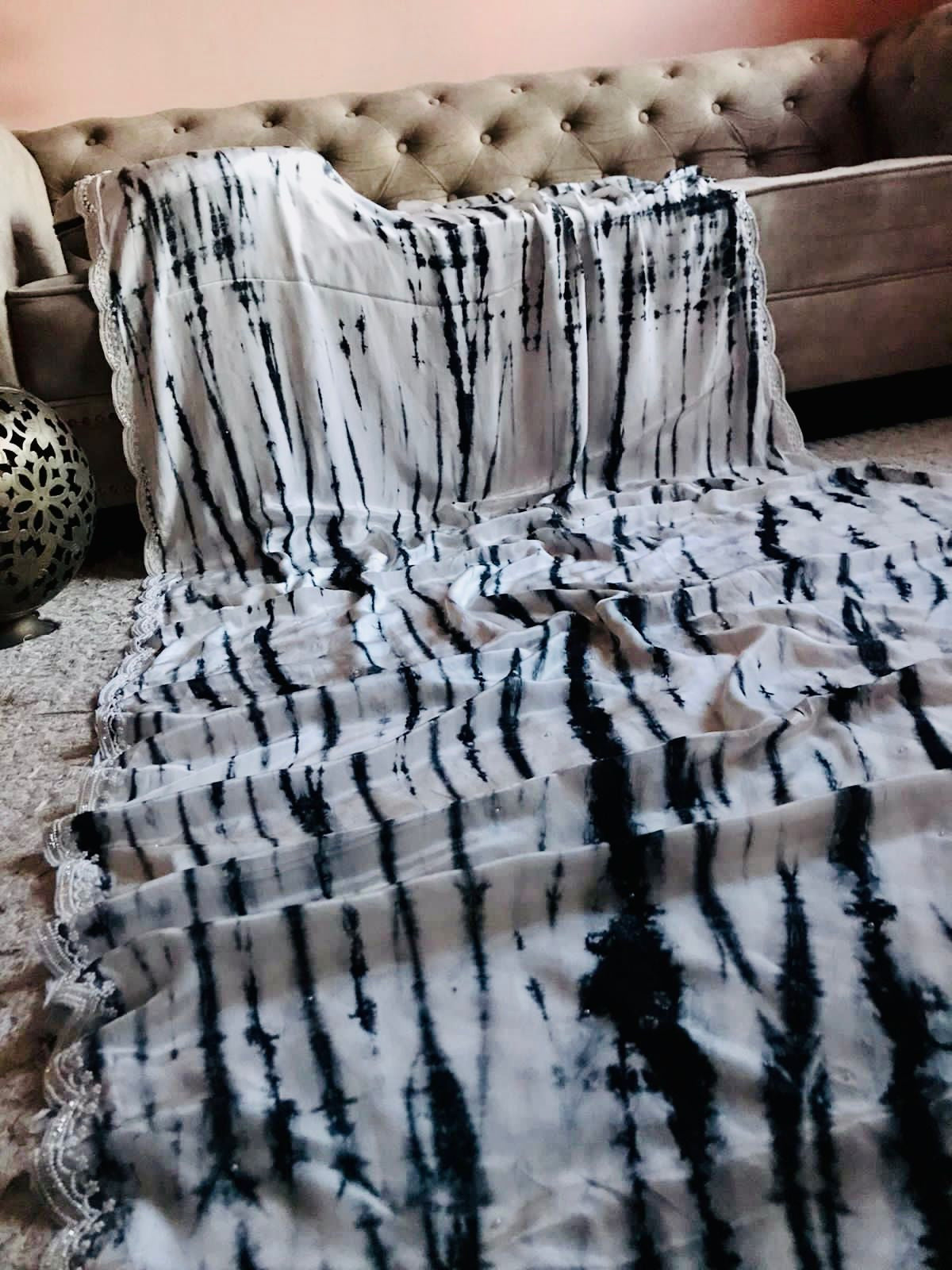 Shibori premium marble crepe silk sarees partywear sarees