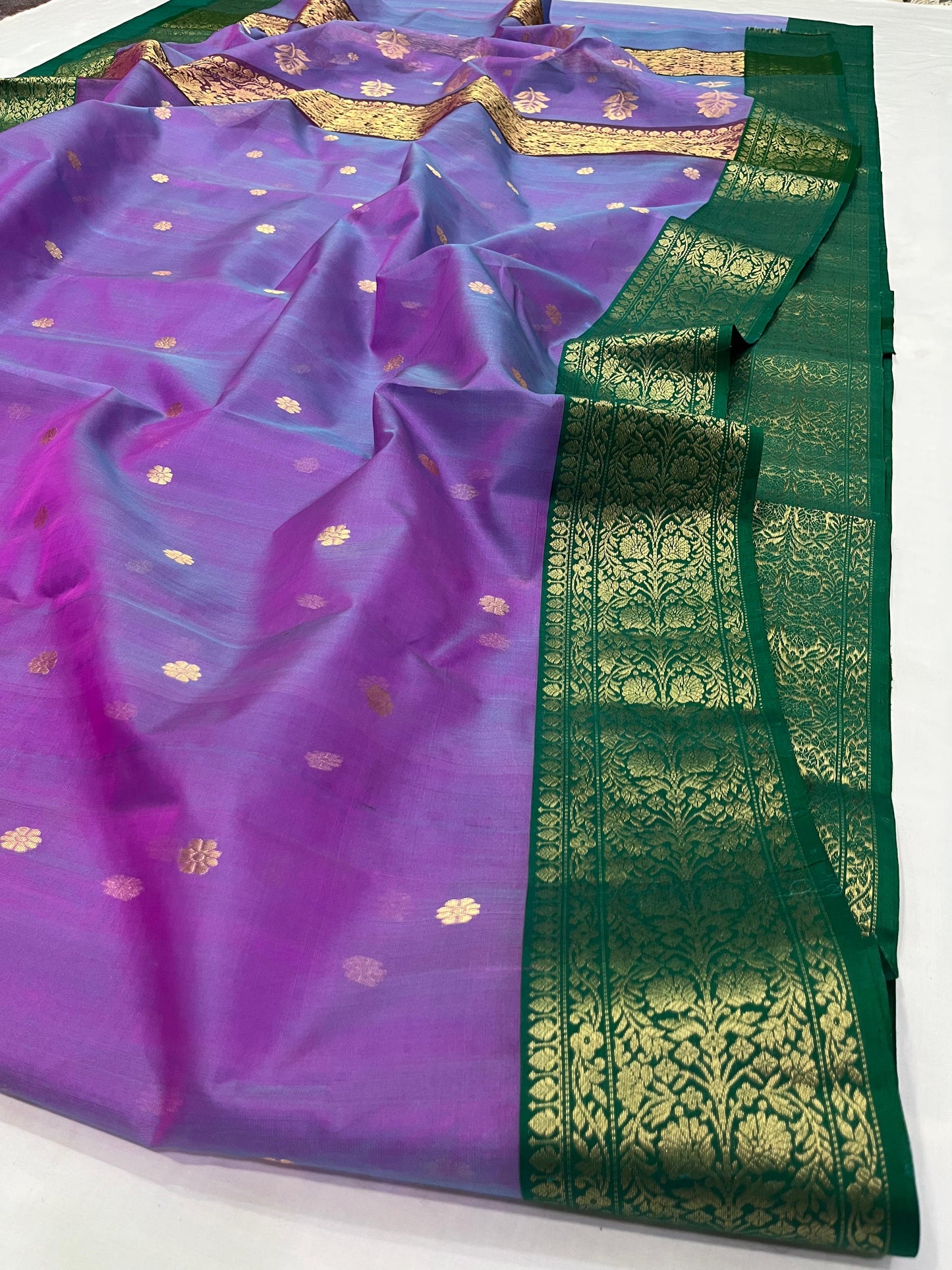 Purple Chanderi saree Indian sari blouse women sarees