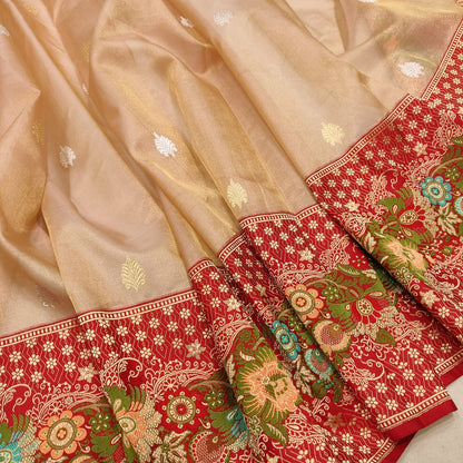 Vahija tissue saree handwoven sari blouse Indian sarees