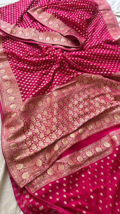 Lavina khaddi gorgette saree Indian saree
