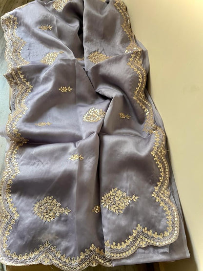 Tinisha organza gottapatti sarees partywear sari