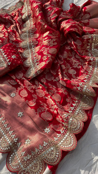 Weaving Banarsi Saree khaddi Gorgette saree Women Sari