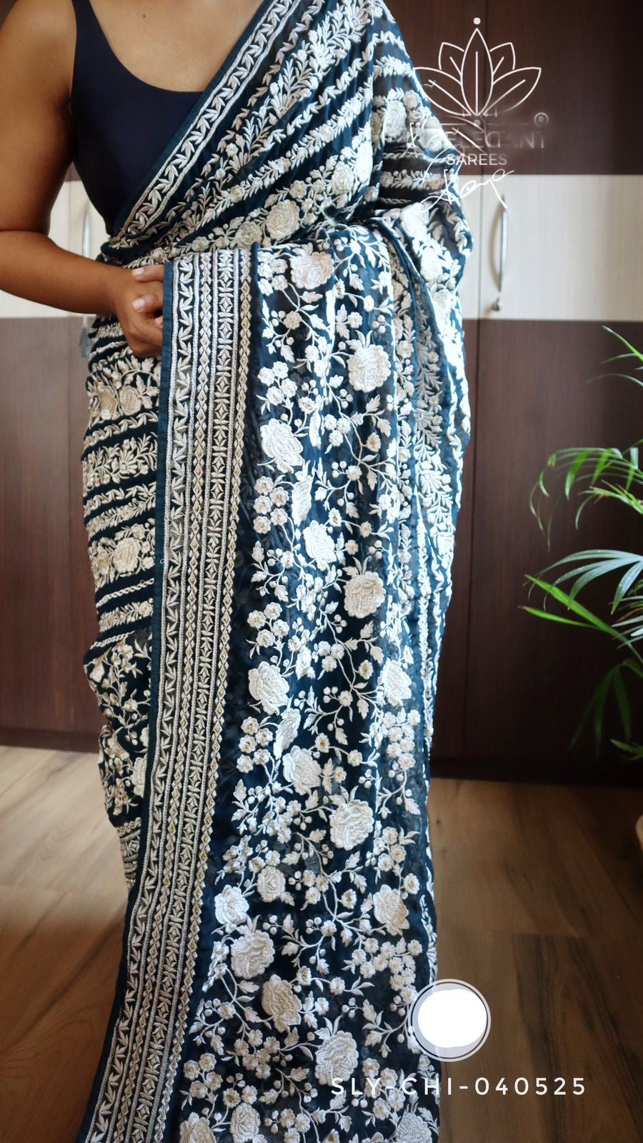 Elegant chikankari saree Lucknowi saree Indian sarees women saree blouse