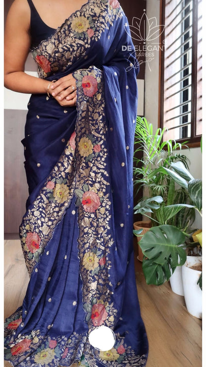 Munga Meenakari saree silk saree Indian sari blouse