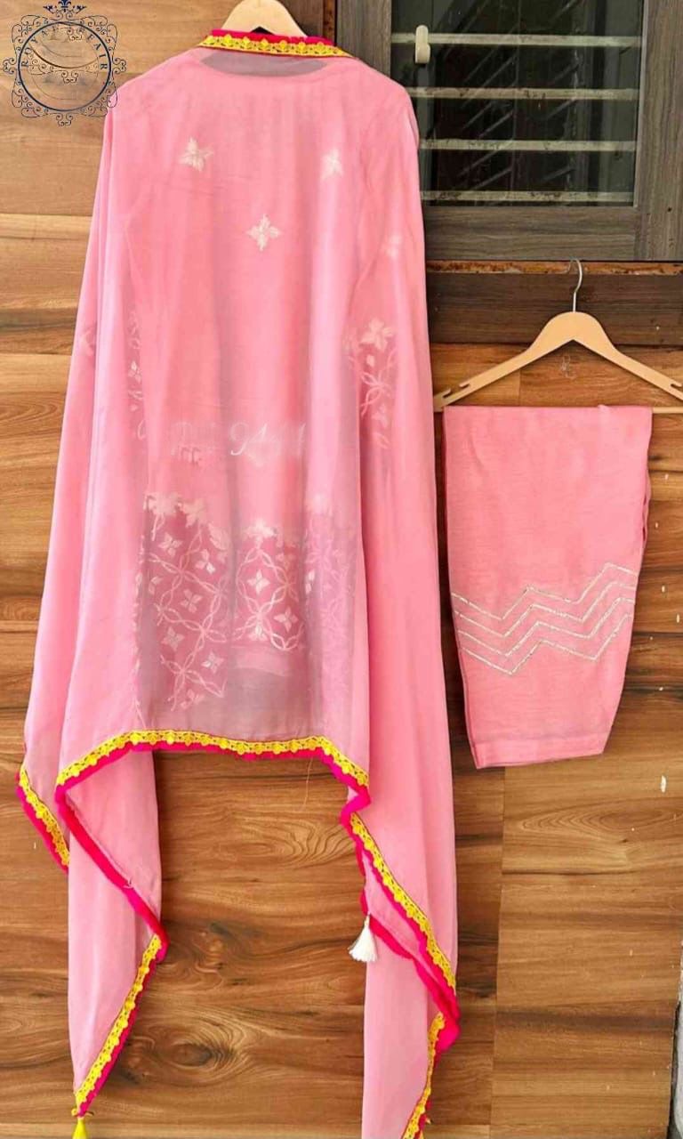 Silk designer inspired suit gotta Patti salwar suit Indian traditional suit