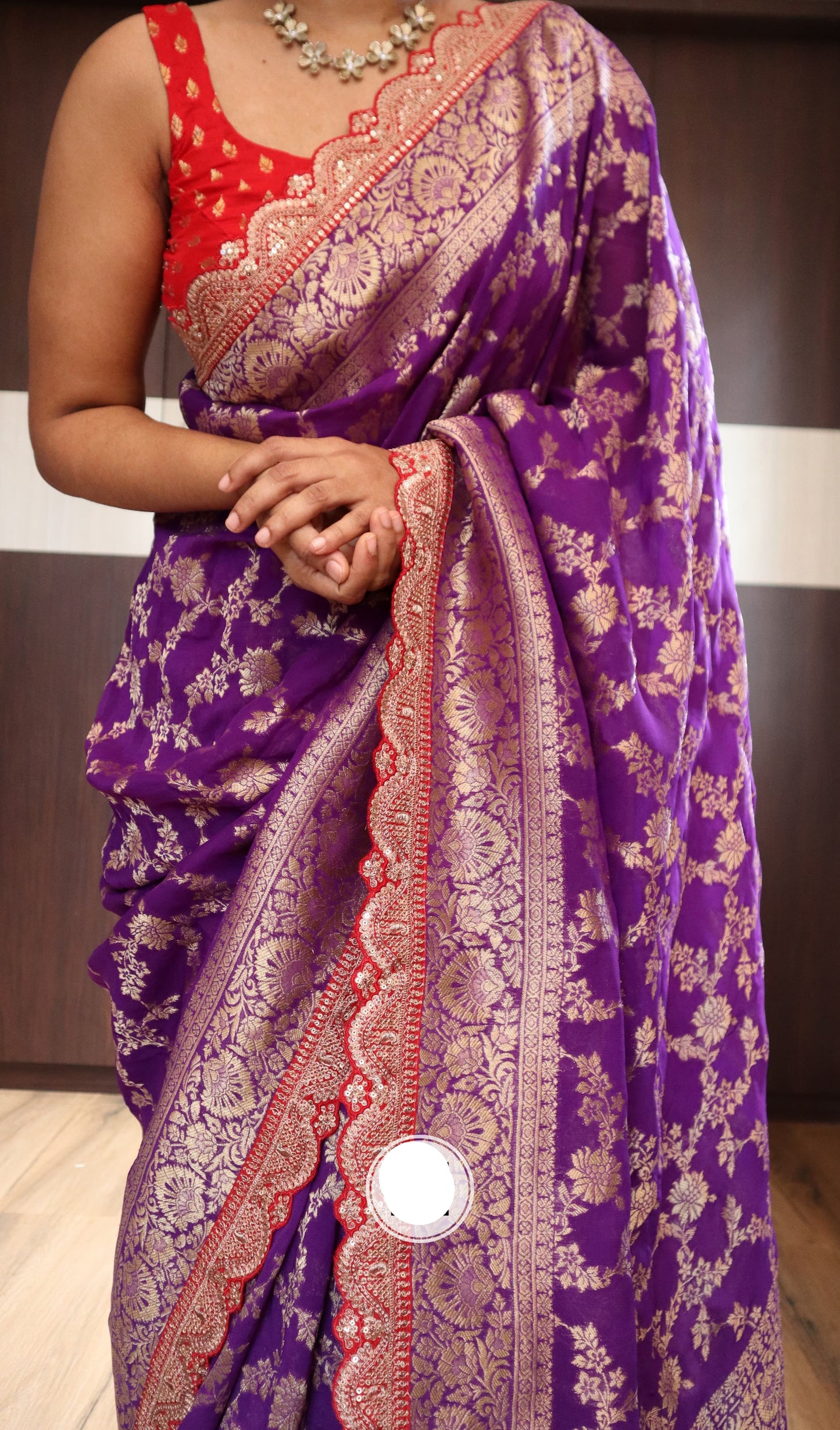 Purple Khaddi Georgette Sarees Beautiful Sarees