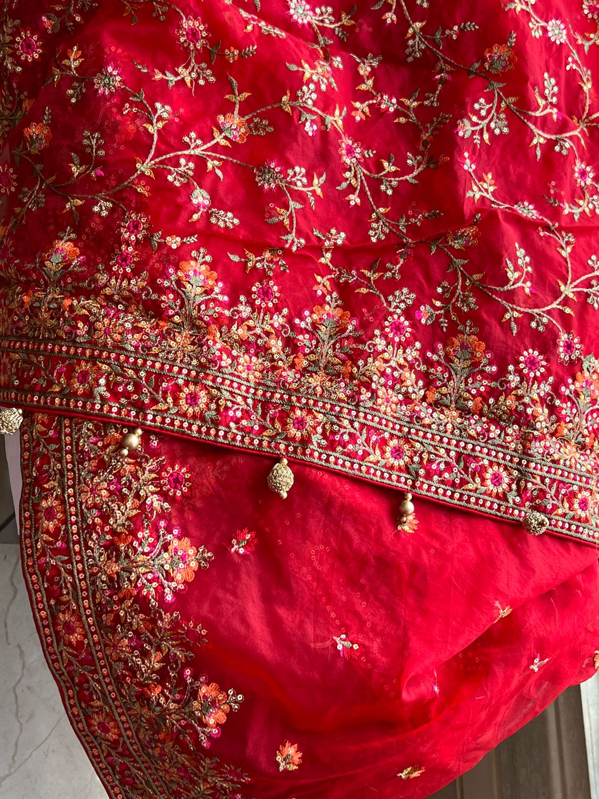 Red Kashmiri inspired saree lovely saree Indian sarees women sari blouse