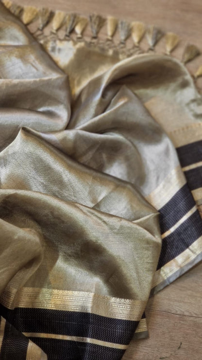 Katan inspired double tissue silk saree