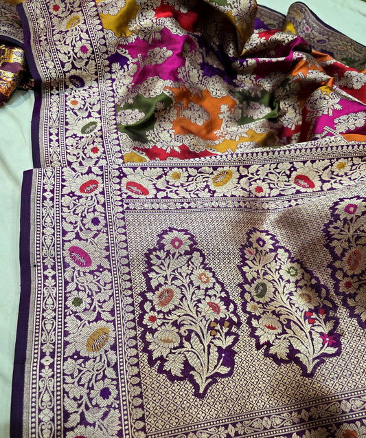 Navisha Banarsi saree Katan silk saree rangkat saree blouse