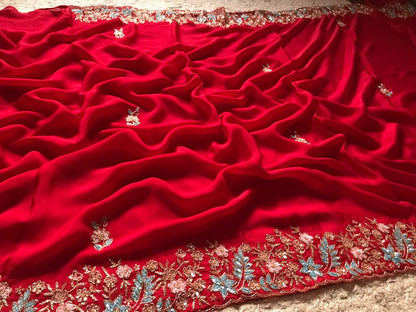 Rich Red Wedding Saree luxury saree women sarees