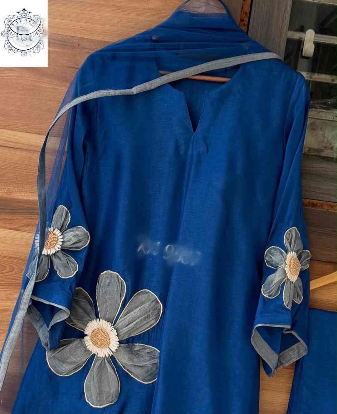 Floral silk stitched designer dress Partywear dress Indian dresses