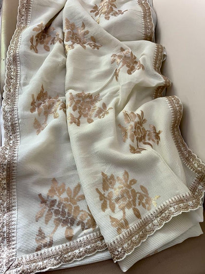 Ravish Sequence Gorgette Saree Partywear Sari