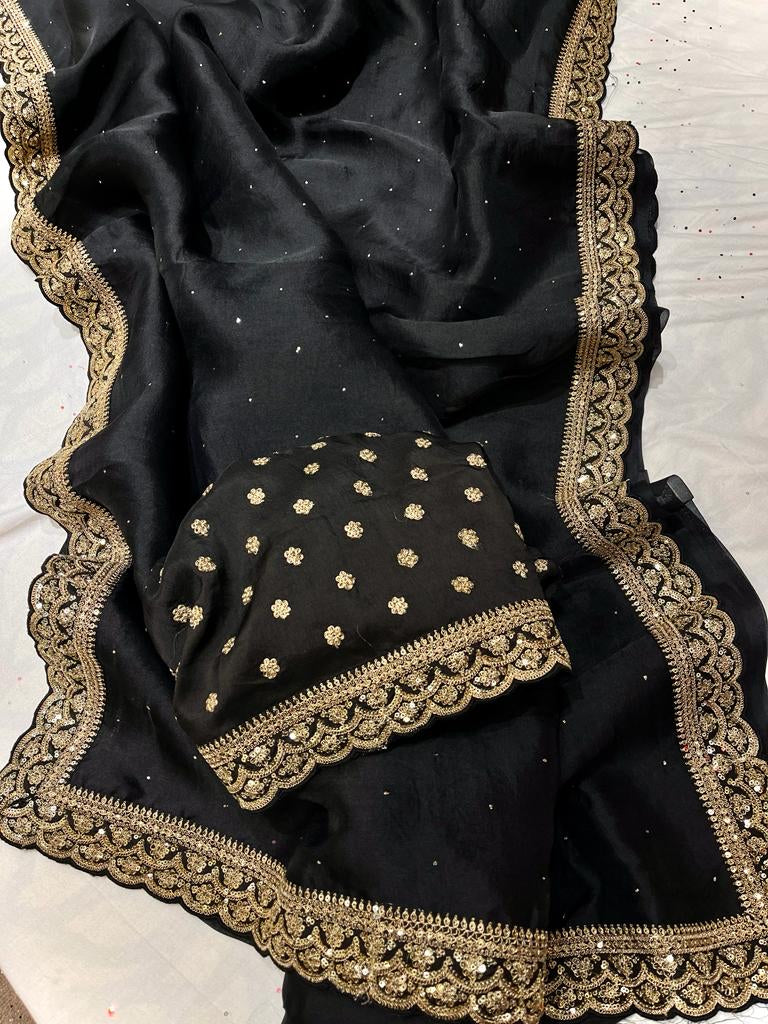 Rivaaz traditional Indian organza saree