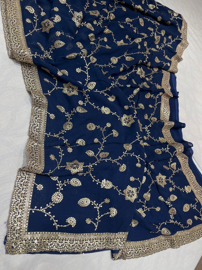 Rizwani Gorgette saree wedding saree