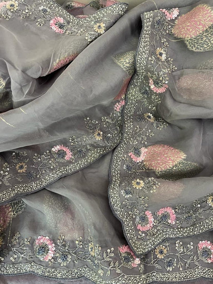 Aliva organza saree partywear saree