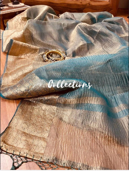 Leena Banarsi Crush Tissue saree Indian sari