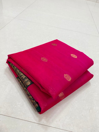 Pink Chanderi saree katan silk saree Indian sari blouse