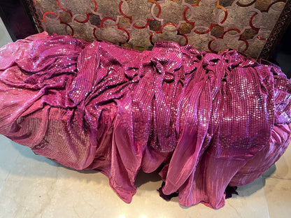 Purple Shaded Sequins Saree Partywear sarees
