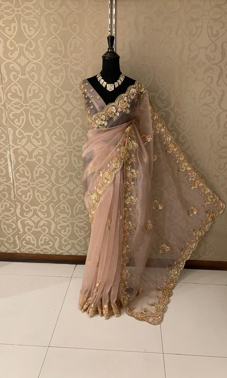 Ruhmani saree organza partywear sarees