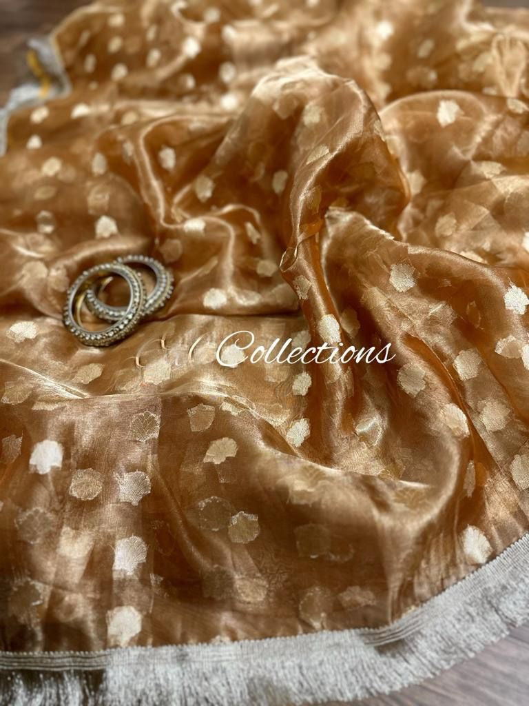 Rihani tissue silk weaving saree trendy sari