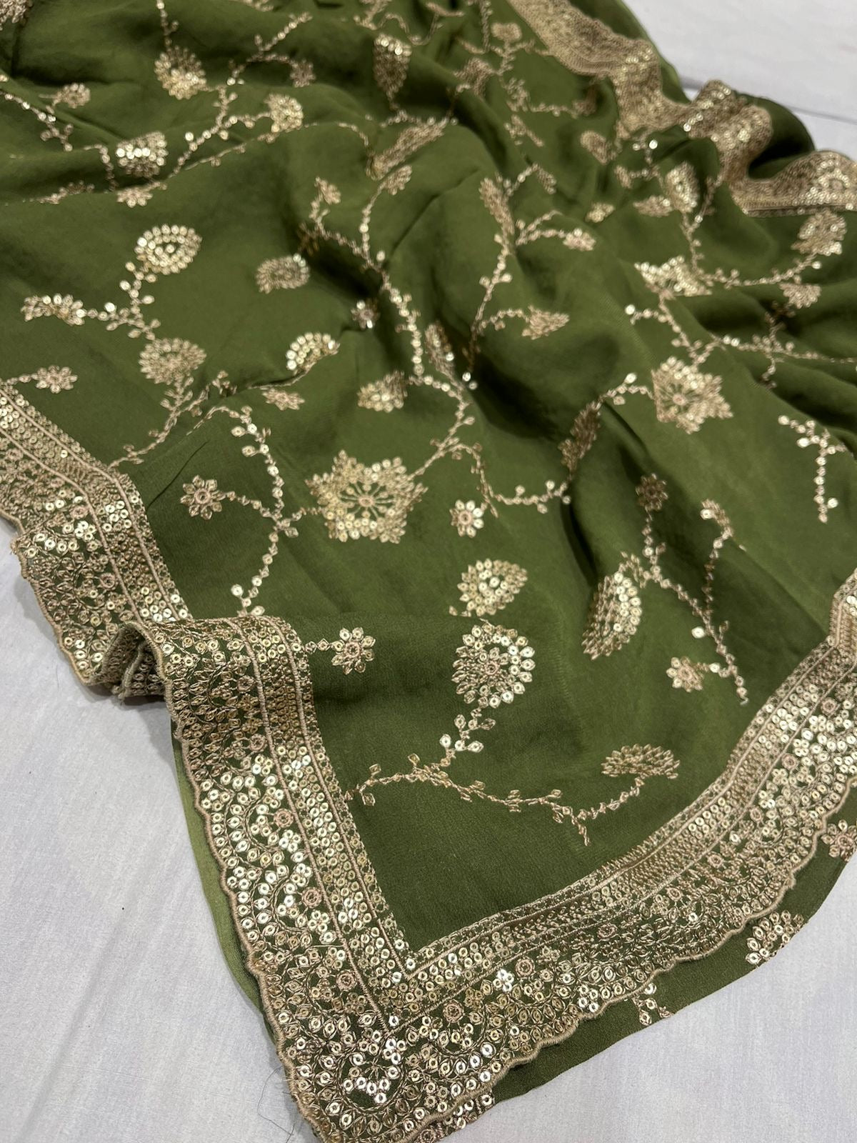 Rizwani Gorgette saree wedding saree