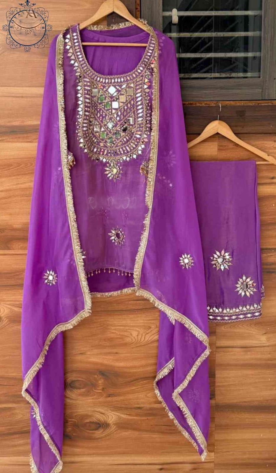 Handmade designer silk stitched dress Indian salwar suit