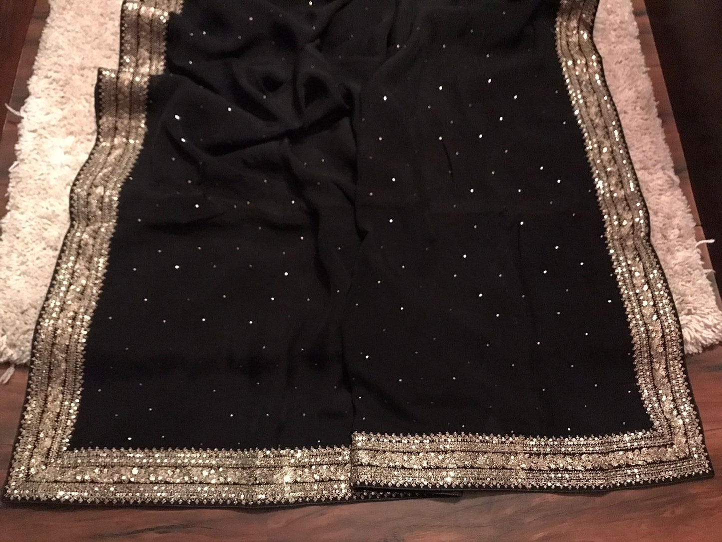 Black premium saree organza saree luxury sari blouse