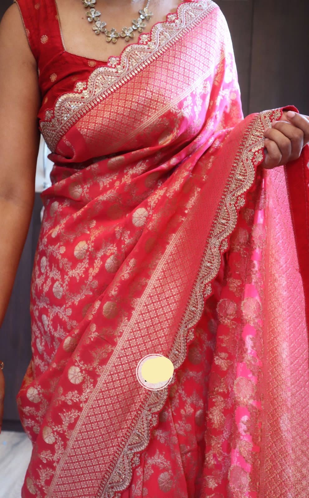 Wedding indd as purée bridal khaddi gorgette saree indian sari