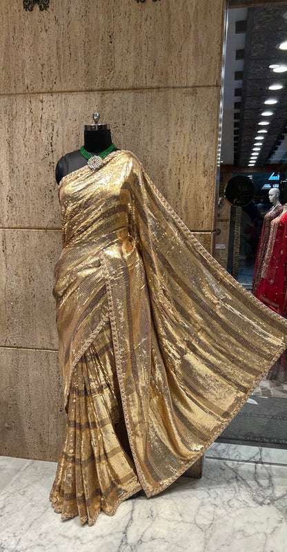 Sequins designer saree bridesmaid sarees exclusive Partywear sari blouse