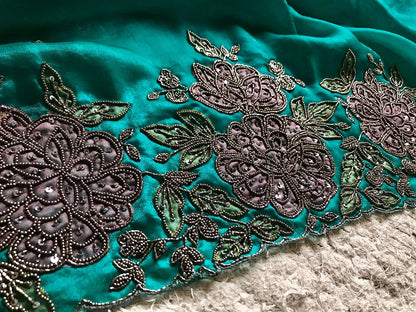 Shimmer tissue silk saree handmade sari blouse