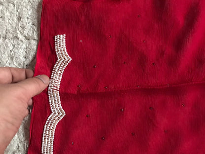 Red hot premium chiffon luxury sarees