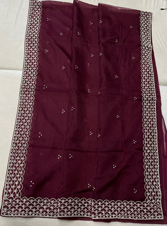 Mureeba organza pearl saree