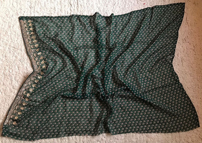 Premium gorgette silk saree handmade sari blouse