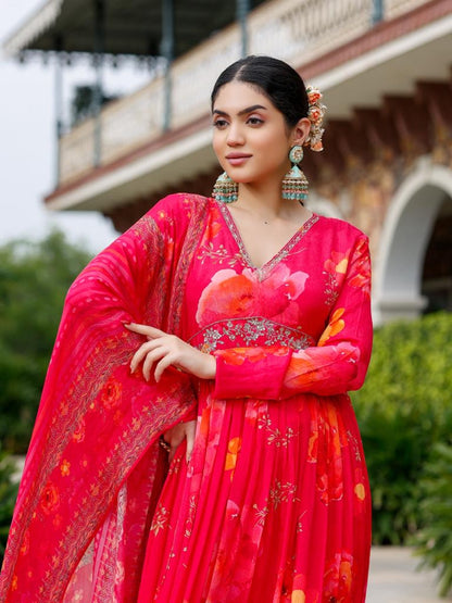 Akansha chinon Anarkali inspired dress