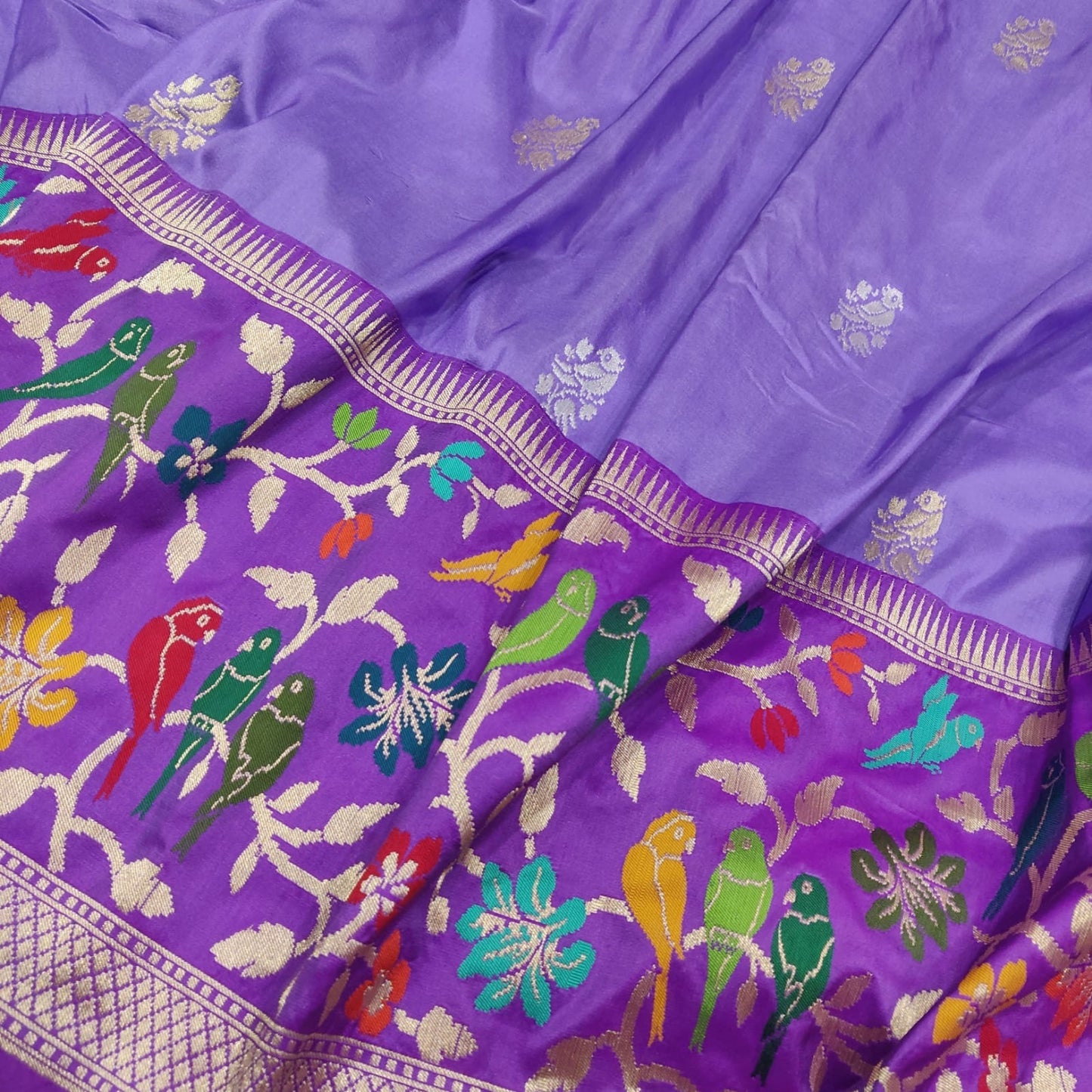Purple Katan silk saree handwoven sarees blouse