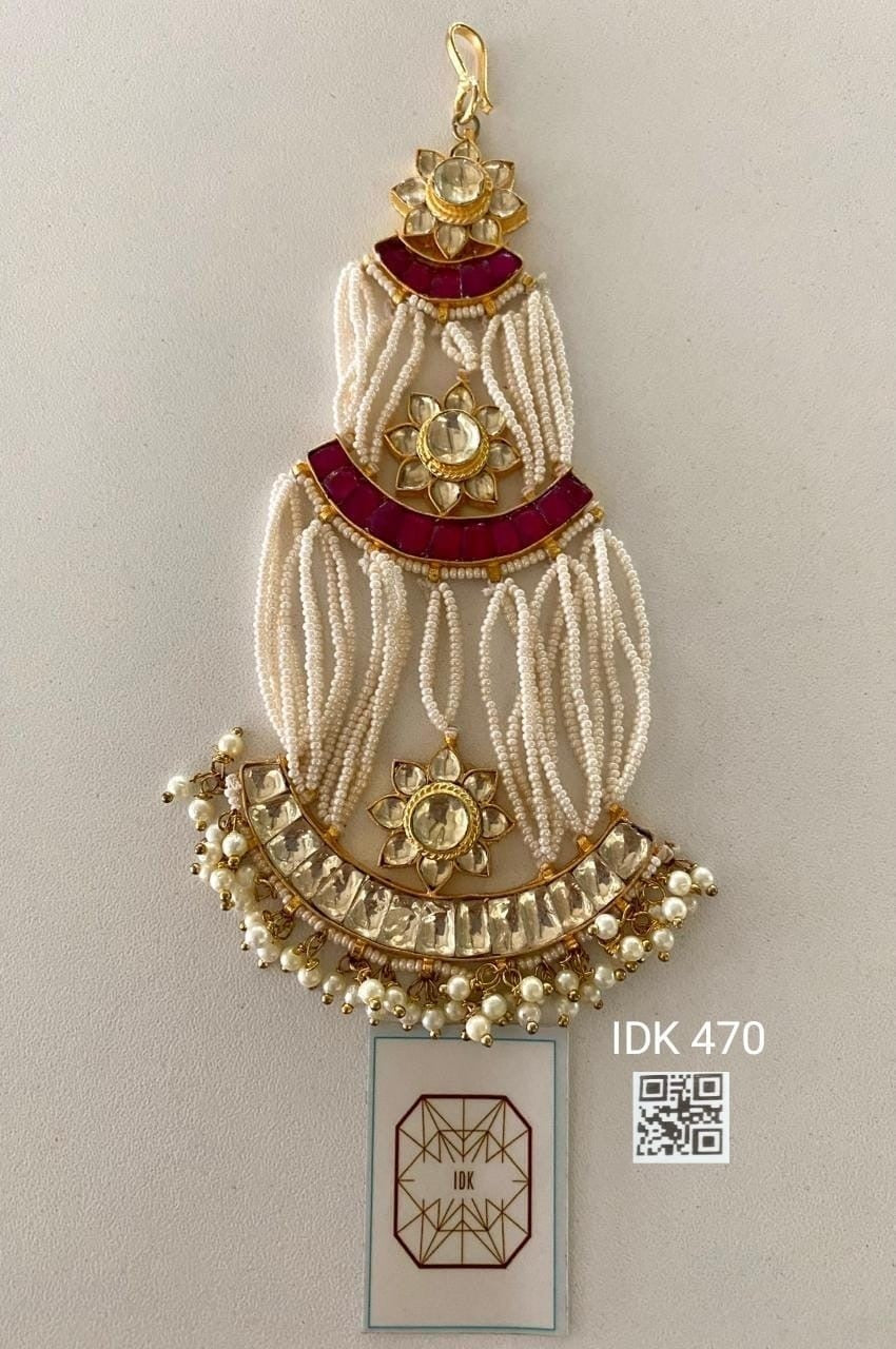Pearl Kundan passa Indian jewellery Kundan jhoomar