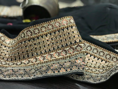 Crepe silk saree paisley inspired sari blouse reception sarees