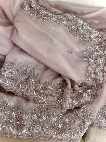 Zinita tissue organza saree partywear saree