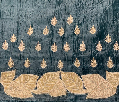 Applique organza saree partywear saree blouse