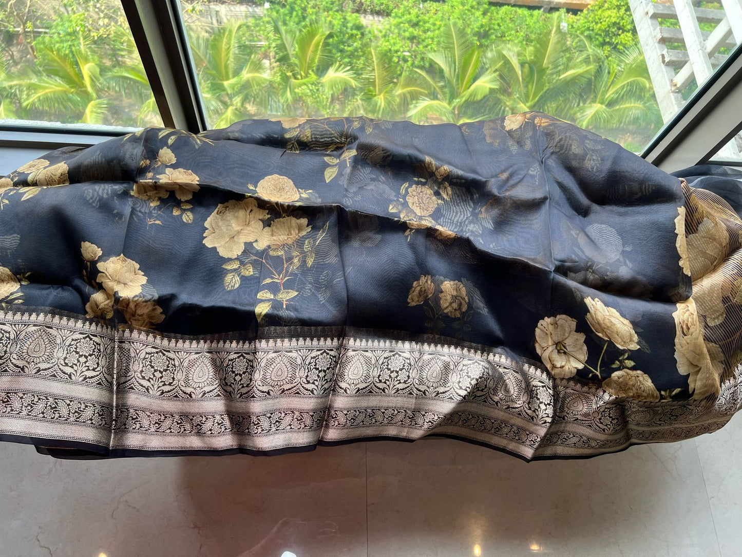 Vimisha organza saree floral saree party wear sari blouse