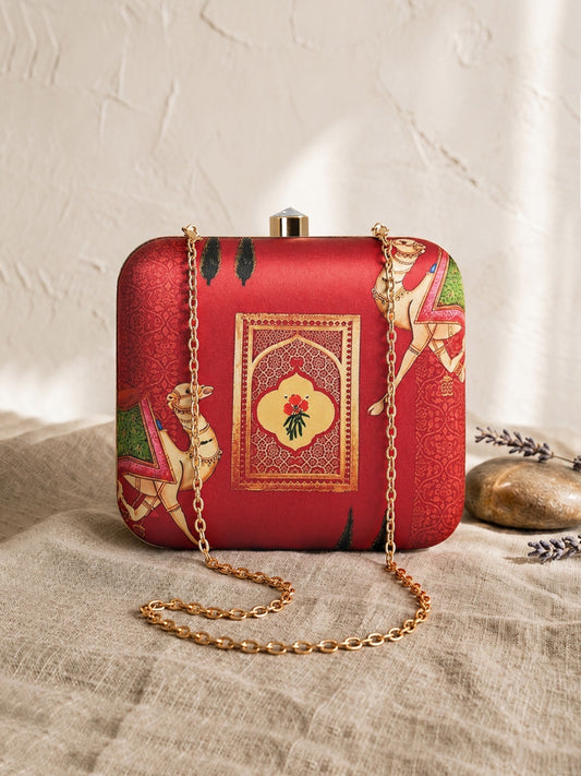 Printed clutch box cocktail purse women purse