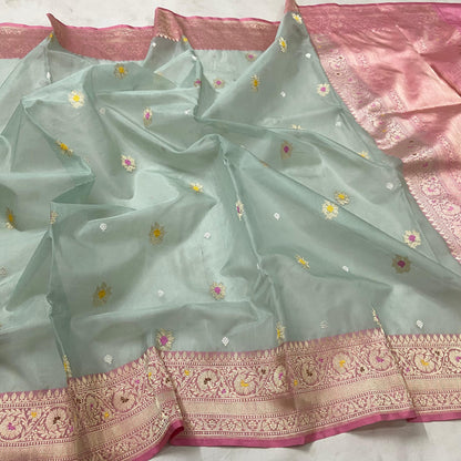 Banarasi Kora Minakari Saree kadwa saree weaving sari