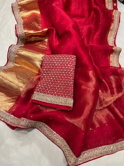 Iris Kanjeevaram inspired Organza sarees Partywear saree